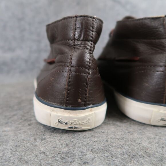 Converse Shoes Mens 8.5 Sneakers Jack Purcell Boat Mid Leather Brown Womens 10 - Picture 8 of 16